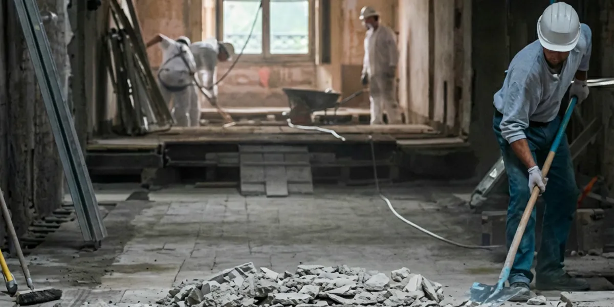 fire damage restoration professionals performing structural cleanup and restoration after a fire in Glendale, AZ