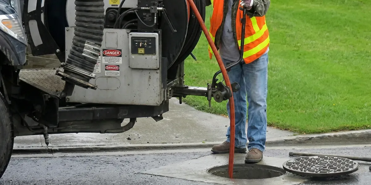 sewage clean up professionals using industrial equipment to remove contaminated wastewater in Glendale, AZ